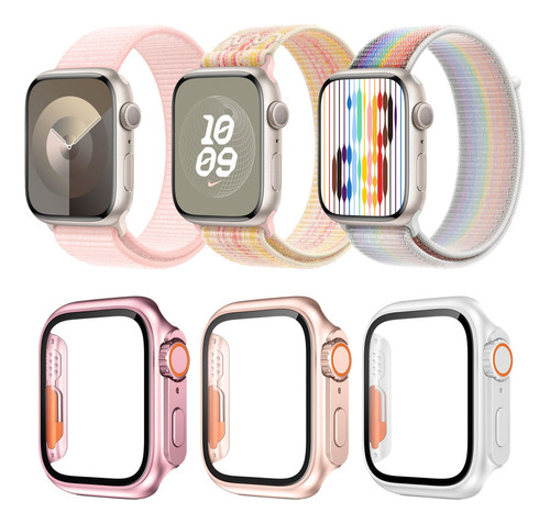 3 Correa Y Funda Para Apple Watch Iwatch Se Series 9 8 7 6 5