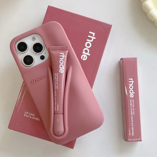 Funda De Teléfono Original De Rhode Hailey Bieber Con Lápiz Labial Brillante Y Silicona Para iPhone 16 Pro Max, iPhone 15, 14, 13, 12, 11, Serie