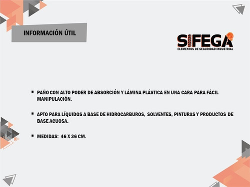 Imagen 4 de 5 de Ecopad Paño Absorbente X10 Antiderrame Apto Pinturas Y Más