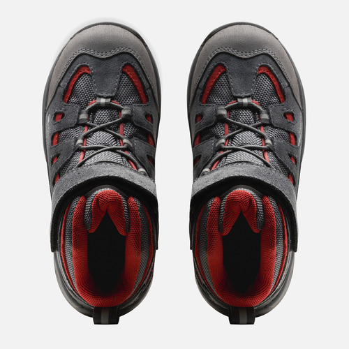 Botín Niño Puelo Cs Hi Velcro Gris Medio/rojo Lippi I25