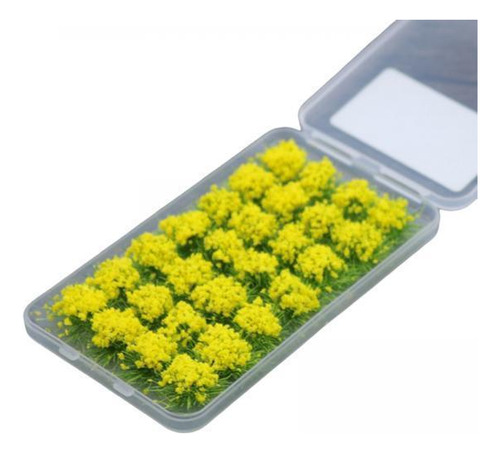 4 Mini Flores En Racimo Planta Verde Flores Amarillo