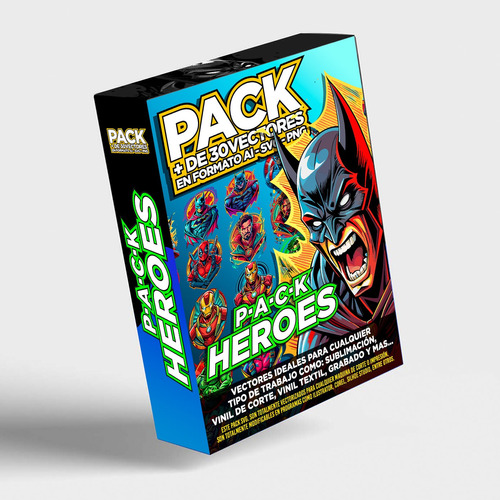 Vectores Editables Pack Héroes (dtf Y Sublimación)