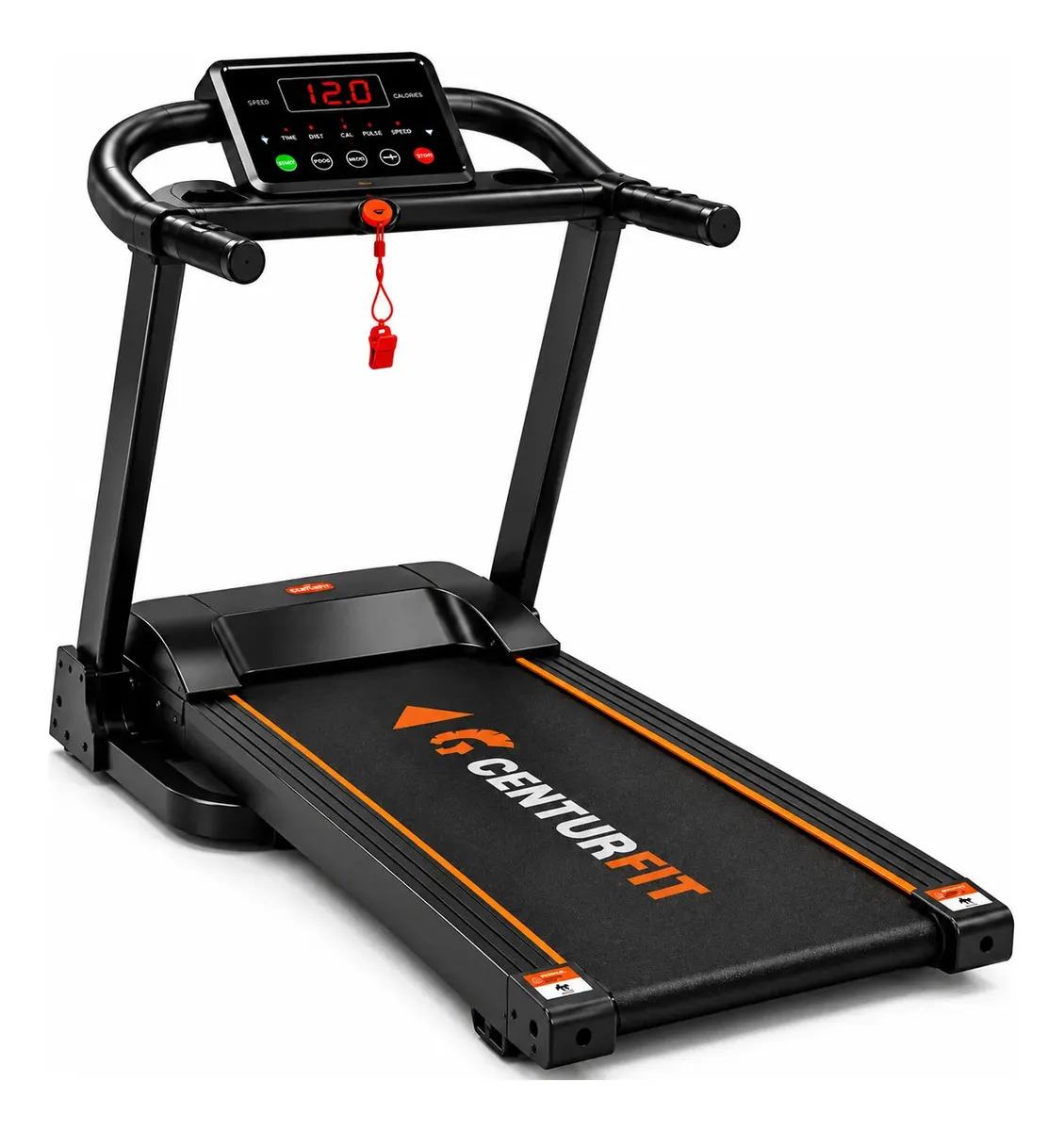 Trotadora Electrica Plegable 12 Km/h 1.8 Hp Bluetooth Pantalla Led Profesional Casa Gym Centurfit Negro