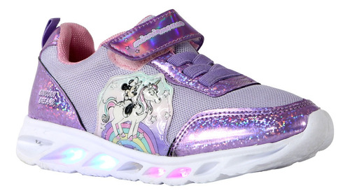 Tenis Niña Luces Led Minnie Mouse Unicornio Velcro Original