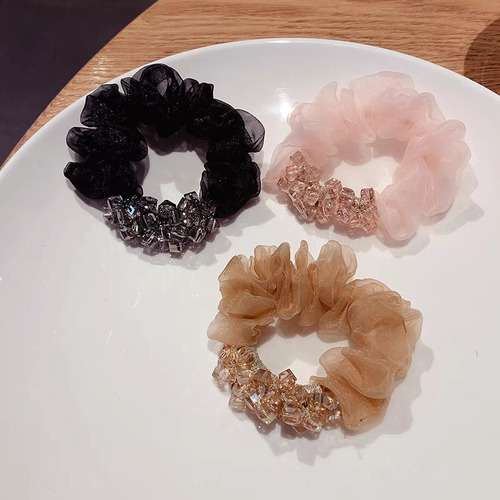 Coletero De Cristal Para Mujer Elegante Tipo Scrunchie