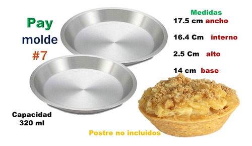 Moldes Mini Tarta Pay 16cm Pack 2 Pzs Aluminio Resistente #7
