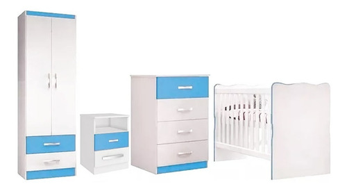 Juego Dormitorio Infantil Rosa Ropero + Cuna + Cómoda Bebés