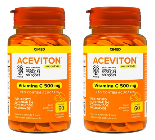 Vitamina C Masticable 500mg Por Dosis (120 Comp) Sin Azúcar 