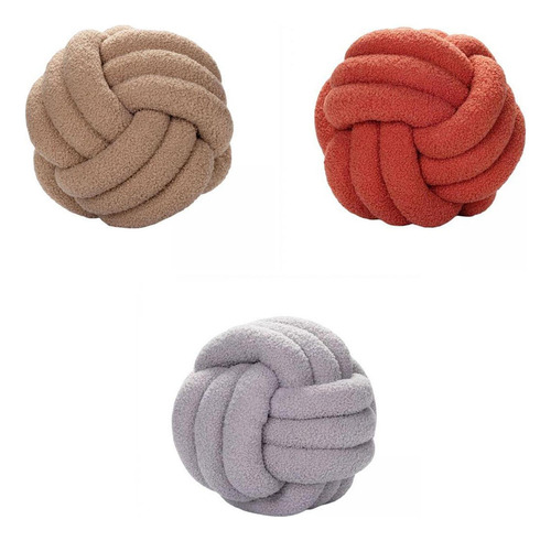 3 Uds Almohada De Bola De Nudo De Felpa Diámetro 22cm