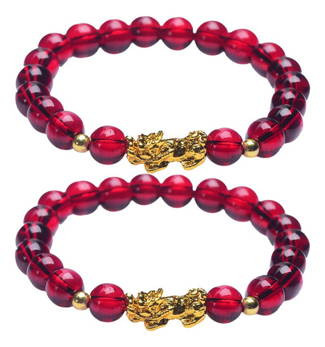 2 Piezas De Pulsera De Granate Brazalete De Granate Rojo Pul