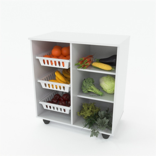 Mueble Frutero Organizador Cocina Porta Microondas Horno 637 Color Blanco