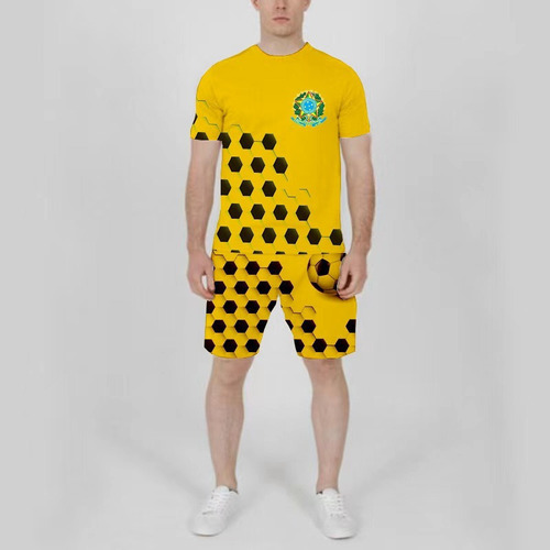 Conjunto De Pantalones Cortos De Fútbol Del Brasil Impresso