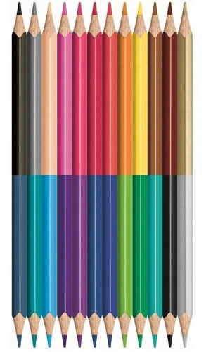 Imagen 2 de 2 de Lapices Duo Color Peps X12 Bicolor 24 Colores Maped Edu