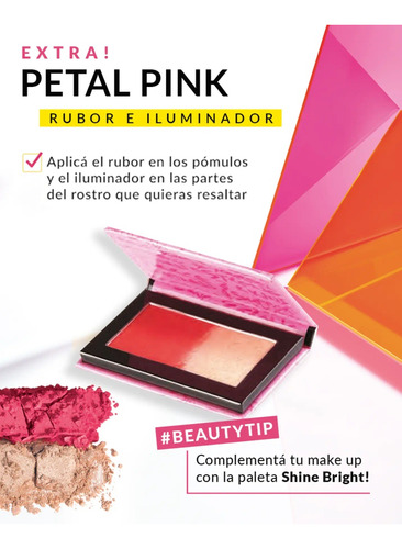 Avon Viva La Pink Paleta Rubor E Iluminador Facial -  Tono del maquillaje Petal pink