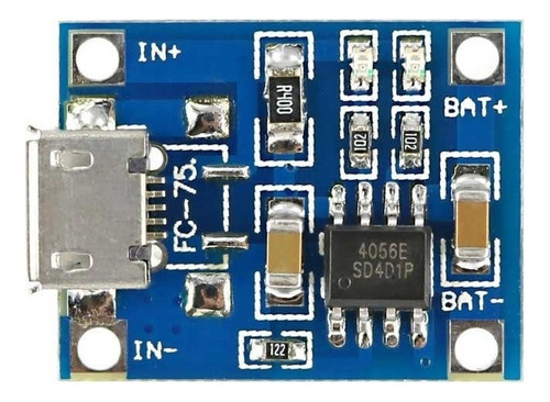 10 X Tp4056 Modulo Carregador Bateria Litio 1a 5v Micro Usb