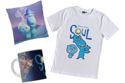 Soul Película Disney Remera Con Taza Y Almohada Combo