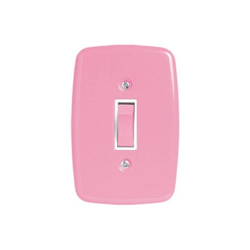 Pct 02 Conjunto De Embutir Pluzie 4x2 C/ 1 Interruptor Rosa