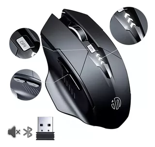 Mouse Inalámbrico Bluetooth Recargable Gamer Ergonomico 2.4g