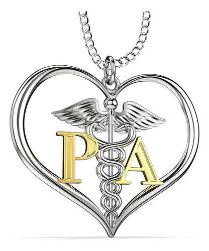 Collar Pa, Collar De Corazón Asistente Médico. Colgante De P