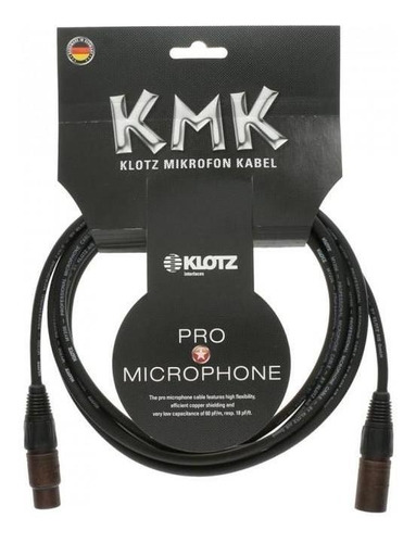 Cable De Micrófono Klotz Xlr M1fm1k1000 10 Mts Color Negro