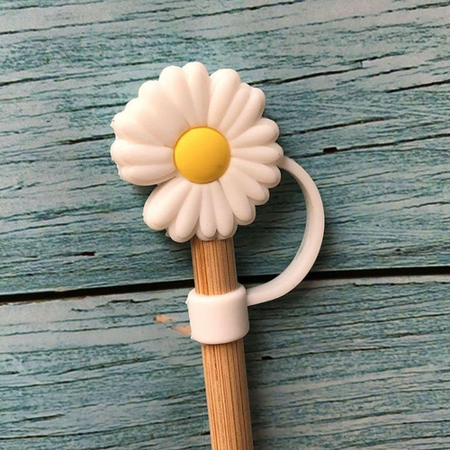Tapón De Paja De Silicona Amarilla Reutilizable