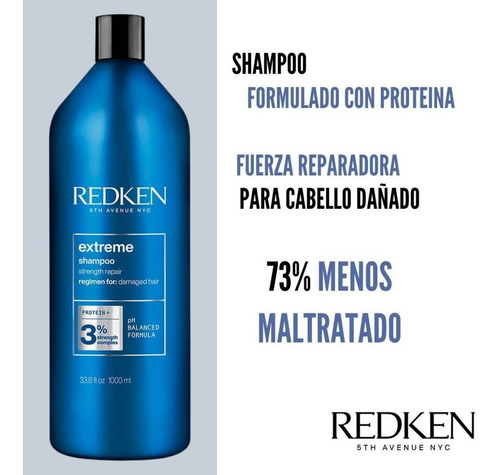 Shampoo Redken Extreme Cabello Dañado 1 Lt