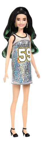 Muñeca Barbie A La Moda #133, Maillot Plateado, Multicolor