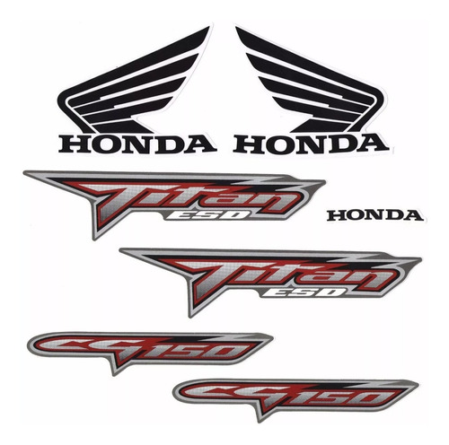 Imagem 1 de 1 de Kit Adesivo Jogo Faixas Moto Honda Titan 150 2008 Esd Cinza