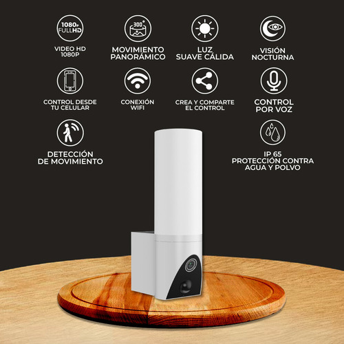 Cámara De Seguridad Led 20 W Luz Cálida Tecnolite Connect Color Blanco/negro