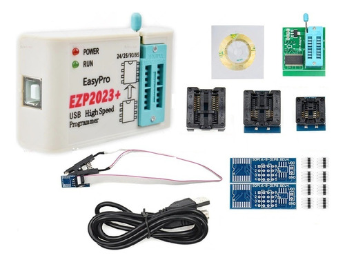 Programador Usb Spi Eeprom Flash Bios Ezp2023+ 7 Adaptadores