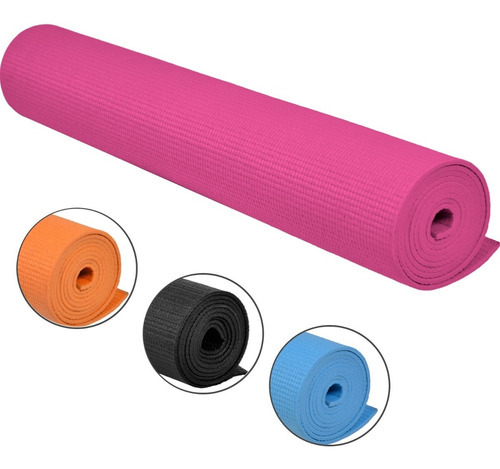 Tapete Yoga Pilates Fitness Portatil Ejercicio Relajacion Color Azul