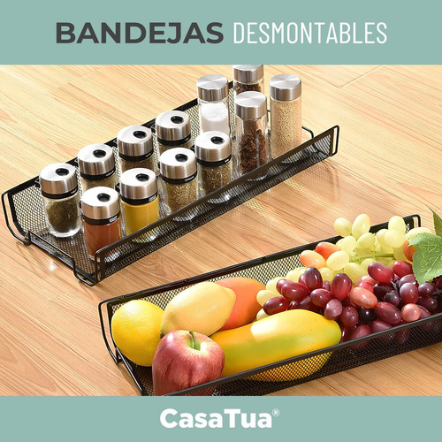 Carrito Carro Organizador Multiuso Acero Inoxidable + Ruedas