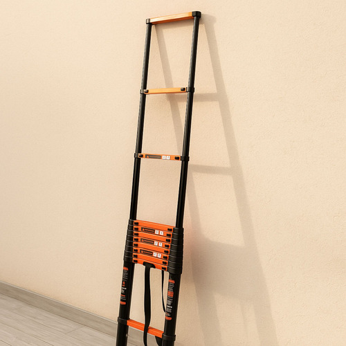 Escalera Extensible Telescopica 5,1m Acero + Carbono Liviana Negro