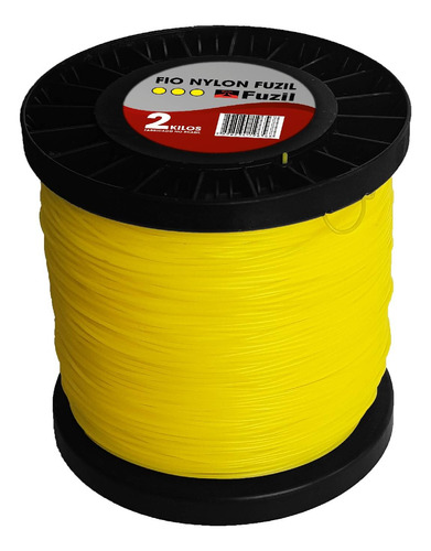 Fio Nylon Roçadeira Amarelo Quadrado Bob 2kg 3.0mm - Fuzil