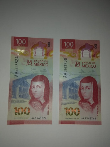 Nuevo Billete De 100 Pesos Serie Aa, Sor Juana Ines