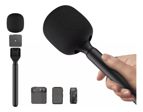 Microfone De Lapela Com Bastão De Mão Para Entrevistas