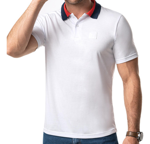 Camiseta Polo Felipe Blanco Para Hombre Croydon