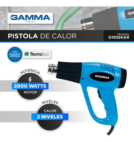 Imagen 2 de 6 de Pistola De Calor En Kit Gamma 2000w 300º/550ºc + Accesorios