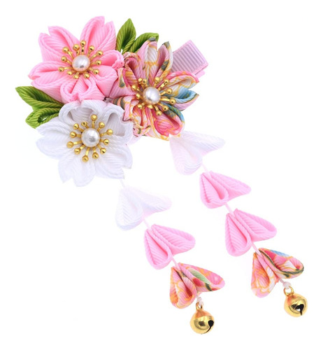 Pinza Para El Pelo Clsica Japonesa Con Borla De Flores, Para