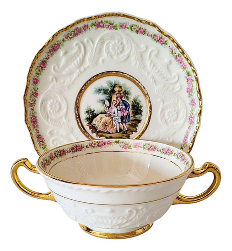 Antigua Consomera Inglesa Inglesa Adams Antiques Blanco Floreado (Usado)