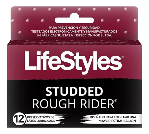 Preservativos Lifestyles Studded Rough Rider 12 Condones 