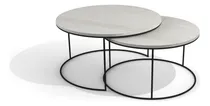 Comprar Set Circular 2 Mesas Ratonas Redondas Nido Melamina Acero