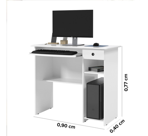 Imagem 2 de 3 de Mesa De Estudo Escrivaninha Viena - Branca