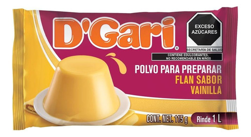 3 Pza Polvo Para Preparar Flan D' Gari Sabor Vainilla 115 G