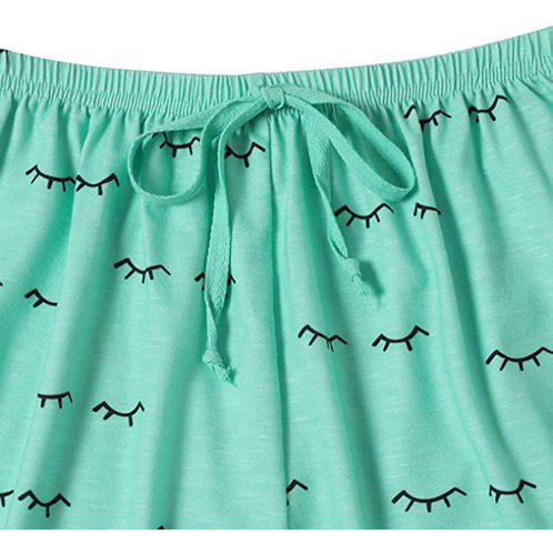 Xm Pantalones Cortos Con Estampado De Manga Corta For
