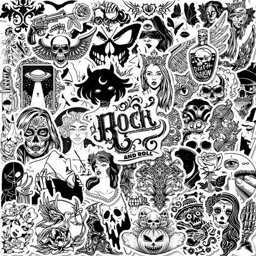 10/30/50 Unidades/pacote De Adesivos De Skate Gothic Horror