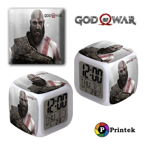 Reloj Despertador Iluminado God Of War - Printek