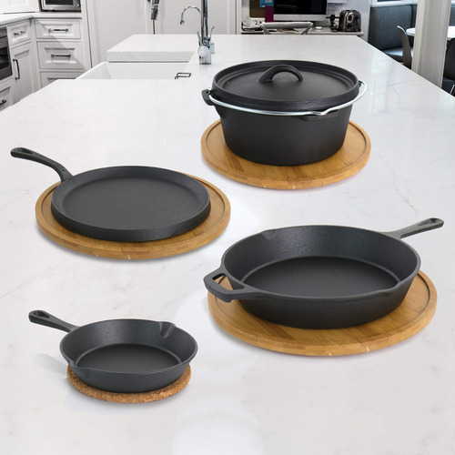 Juego De Utensilios De Cocina De Hierro Fundido 5 Piezas Neg