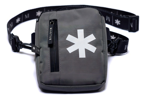 Bolsa Pochet Necessaire Shoulderbag Maktub Flow Troca Alças Cor Cinza Desenho Do Tecido Liso