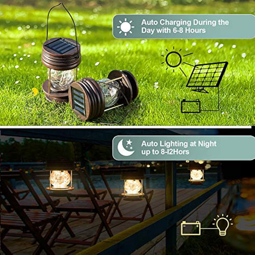 Linternas Solares Luces Colgantes Impermeables Al Aire Libre